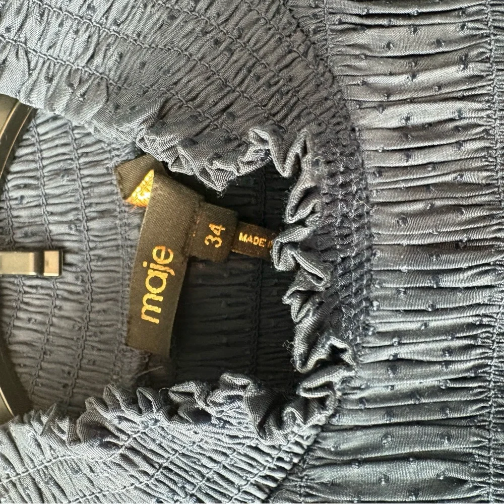 Maje Flounced Smocked Dress - Picture 4 of 9